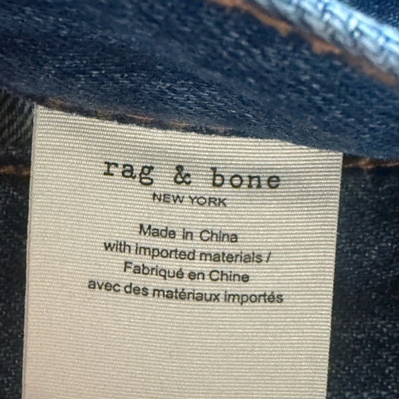 Rag & bone Wide-Leg Denim Jeans in Medium Blue - Picture 7 of 7